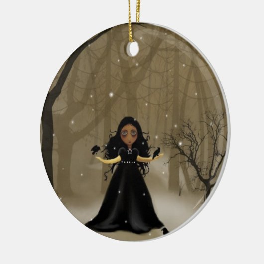Raven Wood Kerstmis Keramisch Ornament (Links)