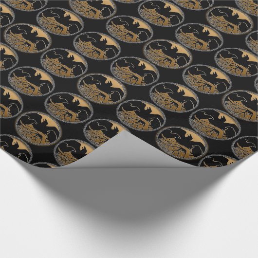 Raven Wrapping Paper Native Raven Kerstpaper Cadeaupapier (Hoek)
