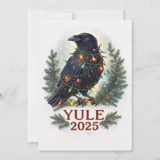 Raven yule 2025  feestdagenkaart