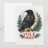Raven yule 2025 feestdagenkaart (Voorkant / Achterkant)