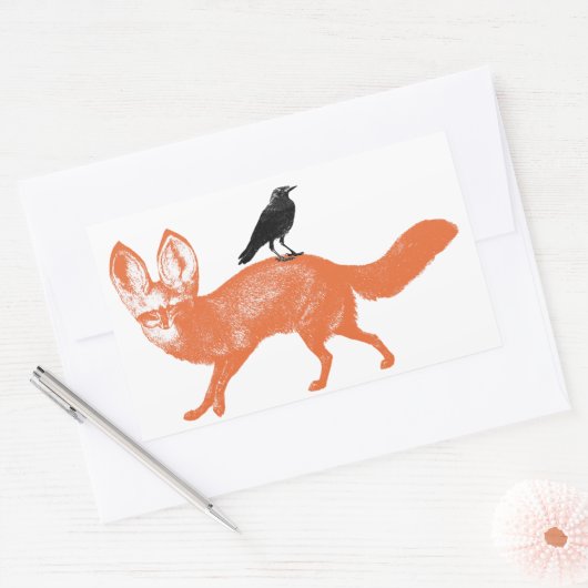 Raven zit op Fox Stickers (Envelop)