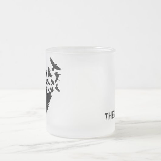 Raven, Zwarte Veer Matglas Koffiemok (Center)