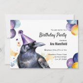 Raven Zwarte Vogel Kraai Donkere Mystieke Verjaard Kaart (Voorkant)