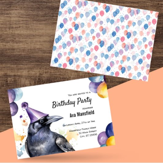 Raven Zwarte Vogel Kraai Donkere Mystieke Verjaard Kaart