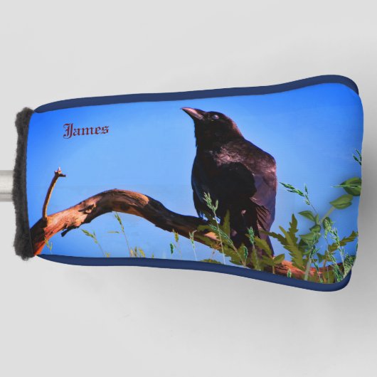 Raven Zwarte Vogel Putter Golfheadcover (Voorkant)