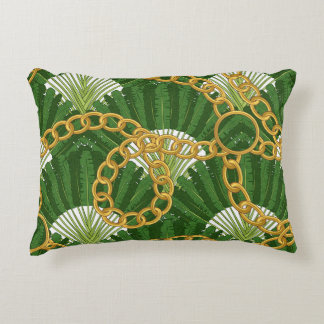 Ravenala & gouden kettingen:  elegantie accent kussen