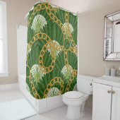 Ravenala & gouden kettingen:  elegantie douchegordijn (In situ)