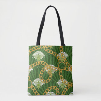 Ravenala & gouden kettingen:  elegantie tote bag