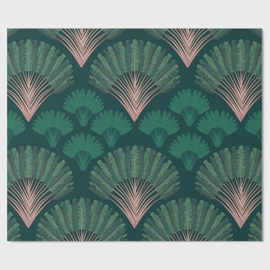 Ravenala madagascariensis seamless pattern. Vintag Cadeaupapier (Vlak)