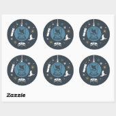 RAVENCLAW™ Kerstbal Grafisch Ronde Sticker (Vel)