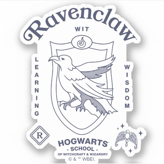 RAVENCLAW™ Wit Learning Wisdom Crest Sticker (Voorkant)