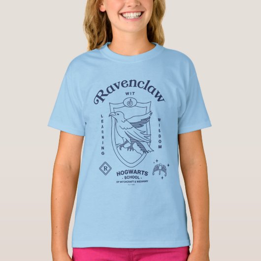 RAVENCLAW™ Wit Leerwijs Kennis Crest T-shirt (Voorkant)