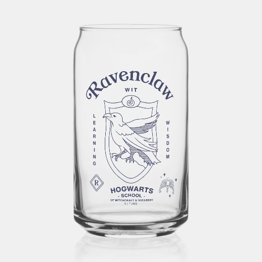 RAVENCLAW™ Wit Leren Wijsheid Crest Blikvorm Glas (Voorkant)