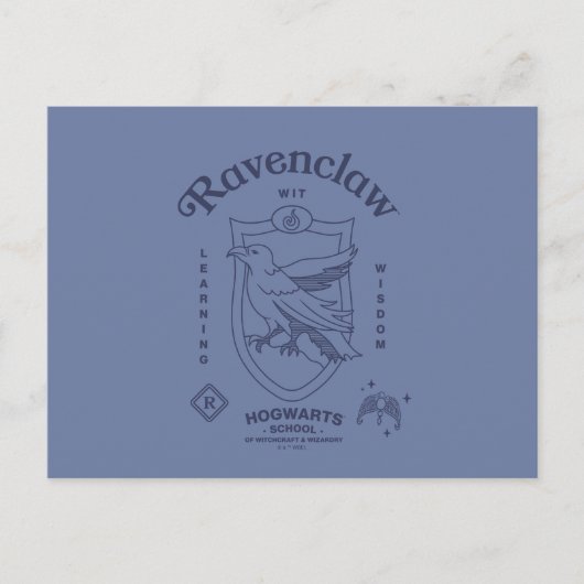 RAVENCLAW™ Wit Leren Wijsheid Crest Briefkaart (Voorkant)