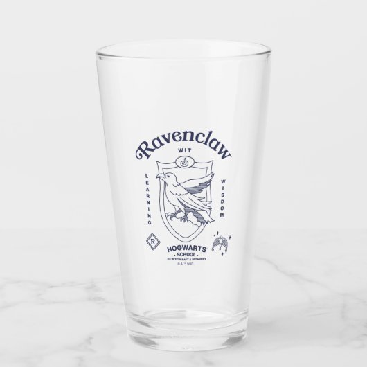 RAVENCLAW™ Wit Leren Wijsheid Crest Glas (Voorkant)