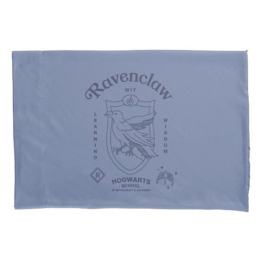 RAVENCLAW™ Wit Leren Wijsheid Crest Kussensloop (Voorkant)