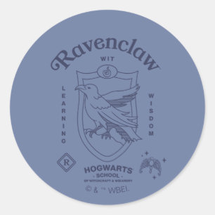 RAVENCLAW™ Wit Leren Wijsheid Crest Ronde Sticker