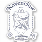 RAVENCLAW™ Wit Leren Wijsheid Crest Sticker (Voorkant)