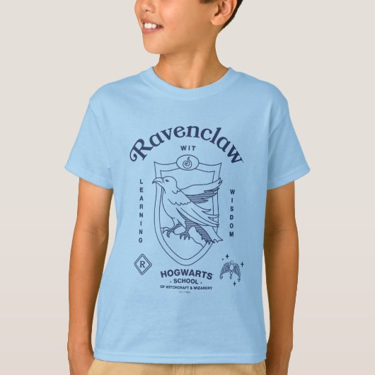 RAVENCLAW™ Wit Leren Wijsheid Crest T-shirt (Voorkant)
