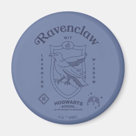 RAVENCLAW™ Witte Leercrest met Wijsheid Magneet (Voorkant)