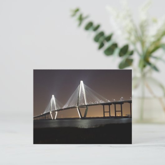 Ravenel Bridge At Night Briefkaart (Staand voorkant)