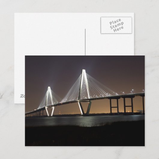 Ravenel Bridge At Night Briefkaart (Voorkant / Achterkant)