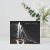 Ravenel Bridge at Night, Charleston SC, briefkaart (Staand voorkant)