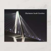 Ravenel Bridge at Night, Charleston SC, briefkaart