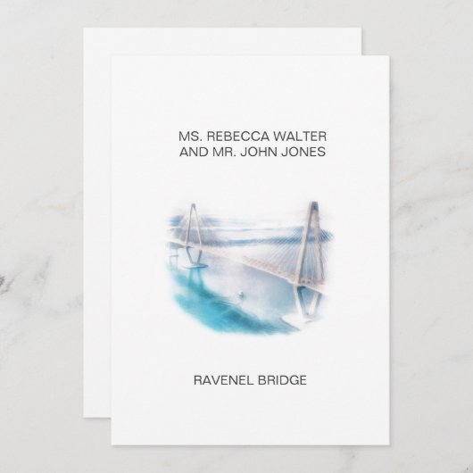 Ravenel Bridge - Charleston Feestdagenkaart (Voorkant / Achterkant)