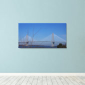 Ravenel Bridge, Charleston, SC Canvas Afdruk (Insitu (Houten vloer))