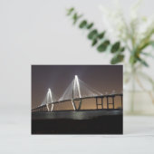 Ravenel Bridge 's nachts Briefkaart (Staand voorkant)