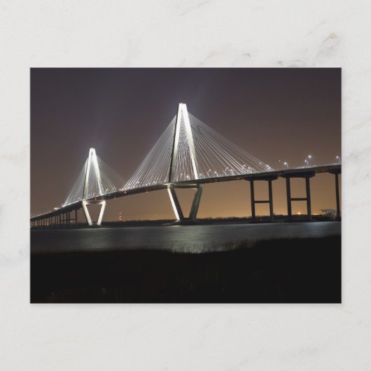 Ravenel Bridge 's nachts Briefkaart (Voorkant)