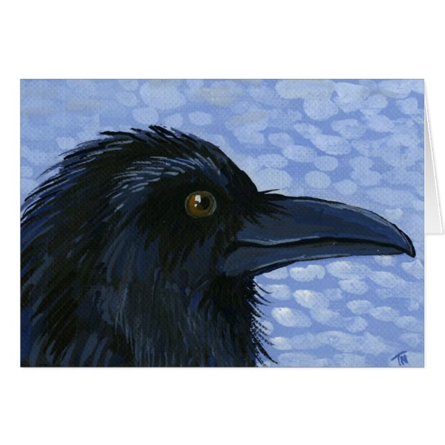 ravenhead Bird Art Card (Voorkant Horizontaal)