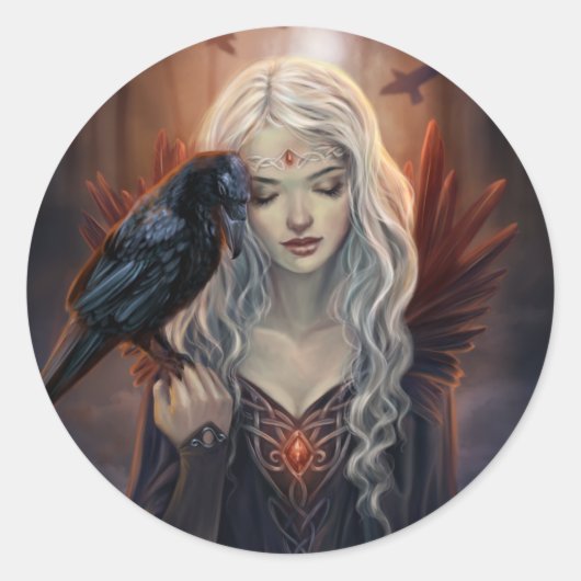 Ravenkin Ronde Sticker (Voorkant)