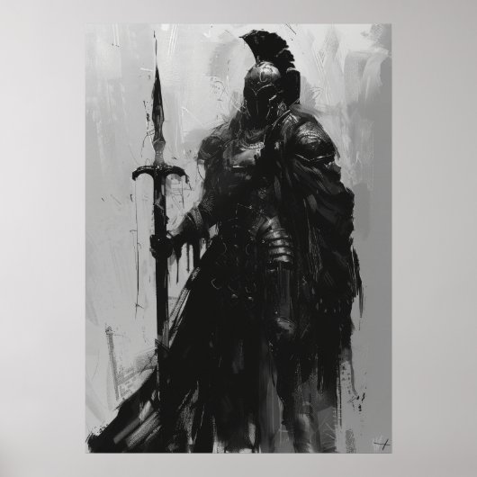 Ravenn Warrior in Heavy Black Bord Armor Poster (Voorkant)