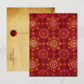 RAVENNA BYZANTIJNSE MOZAÏEKEN, STERREN, RODE STERR BRIEFKAART (Voorkant / Achterkant)