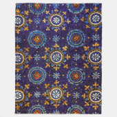 RAVENNA BYZANTINE MOSAICS, STARS, BLUE STERRENNACH FLEECE DEKEN (Voorkant)