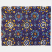 RAVENNA BYZANTINE MOSAICS, STARS, BLUE STERRENNACH FLEECE DEKEN (Voorkant (Horizontaal))