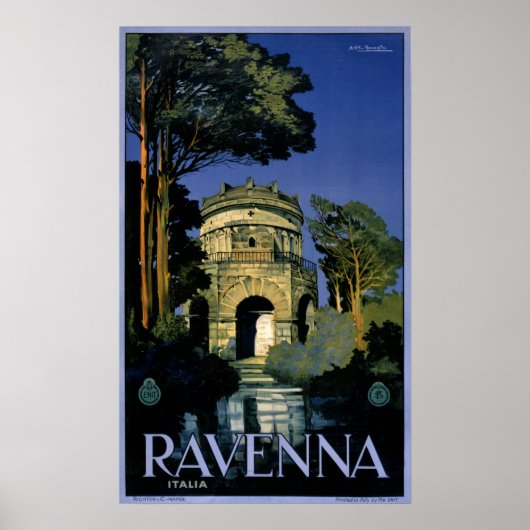 Ravenna Italia Vintage Travel Poster teruggezet (Voorkant)