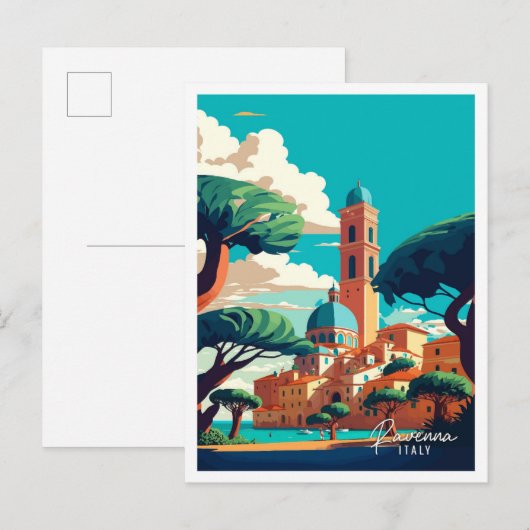 Ravenna Italië Kunst vintage reisillustratie Briefkaart (Voorkant / Achterkant)