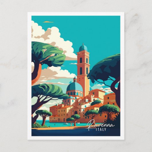 Ravenna Italië Kunst vintage reisillustratie Briefkaart (Voorkant)