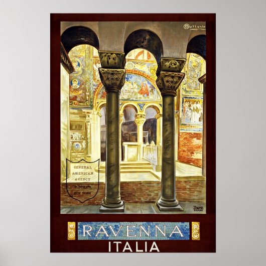 Ravenna Italy Vintage Travel Poster (Voorkant)