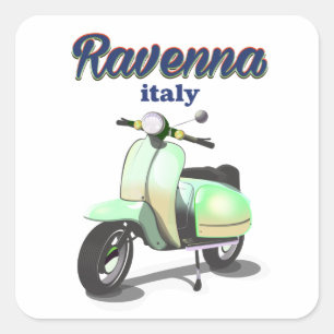 Ravenna Italy vintage Travel poster Vierkante Sticker