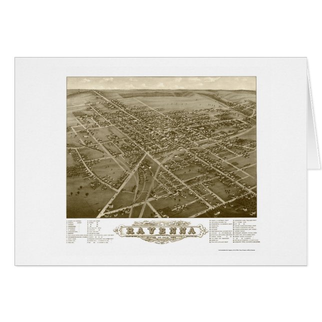 Ravenna, OH Panoramic Map - 1882 (Voorkant Horizontaal)