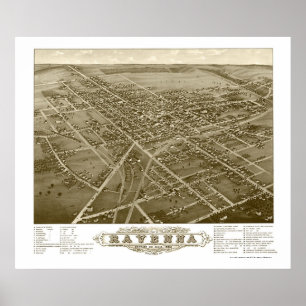 Ravenna, OH Panoramic Map - 1882 Poster