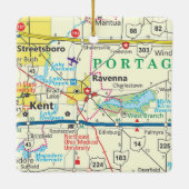 Ravenna Ohio Map Keramisch Ornament (Achterkant)