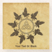 Ravens Circle Dance Glazen Onderzetter (Voorkant)