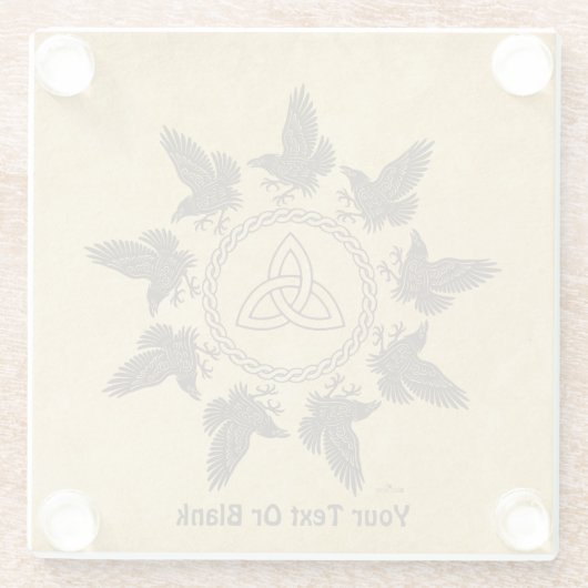 Ravens Circle Dance Glazen Onderzetter (Achterkant)