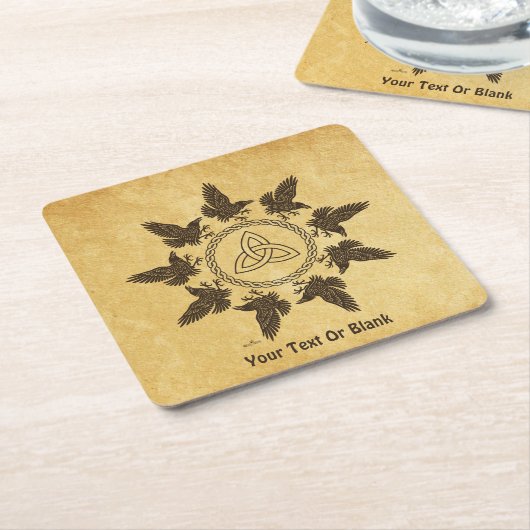 Ravens Circle Dance Kartonnen Onderzetters (Schuin)