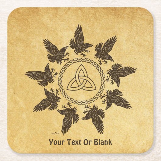 Ravens Circle Dance Kartonnen Onderzetters (Voorkant)